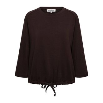 &Co Woman Viscose Top met Corduroy Zoom - Dames - Blouses & Shirts - Bruin - Maat: XS Viscose