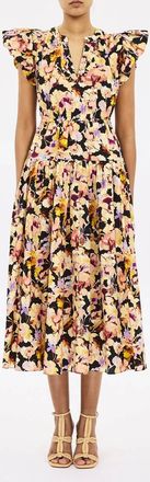 Ulla Johnson Marin Cotton Midi Dress In Night Bloom