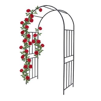 Relaxdays Relaxdays Arco Para Rosales De Metal, Arco De Jard&iacute;n, 218 X 120 X 44,5 Cm, Resistente Para Trepadoras, Negro