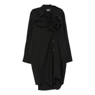 Junya Watanabe Jr-O042-051 overhemdjurk - Dames - Jurken - Zwart - Maat: S Wol