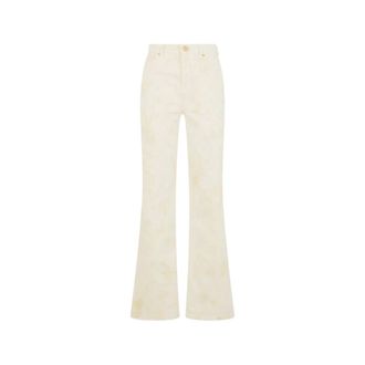 Roberto Cavalli Beige Denim Jeans - female - Roberto Cavalli - Flare Jeans - Beige - L - Jeans