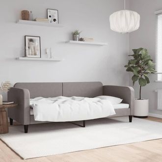 vidaXL Sof&aacute; Cama Sin Colch&oacute;n Tela Taupe 90x200 Cm Vidaxl