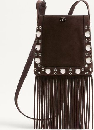 Valentino Garavani Valentino Garavani Nellc&ocirc;te Small Shoulder Bag In Suede With Fringes Wo