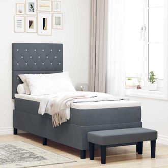 vidaXL Cama Tipo Box Spring Gris Oscuro 80 X 200 Cm Terciopelo Vidaxl