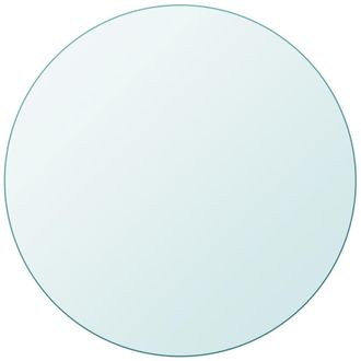 Berkfield Home Table Top Tempered Glass Round 800 mm in Clear