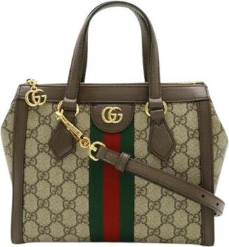 Gucci Pre-owned Ophidia Handbag - Dames - Vintage Handtas - Beige - ONE Size - Leer - Vintage