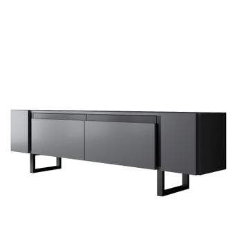 Asir Group LLC Mueble Tv, Mesa Tv, Mueble Bajo. Stand Antracita Negro