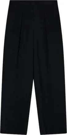 Emporio Armani Wide Trousers, female, Black, Size: M pantaloni poliestere