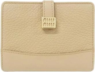 Miu Miu Pre-owned Wallets, female, Beige, Size: ONE SIZE Pre-owned Leather Wallet