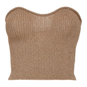 Simona Corsellini Top Viscose - Dames - Tops zonder mouwen - Beige - L - Tops
