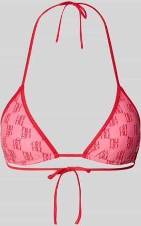 HUGO BOSS Bikini-Oberteil mit Logo-Muster in Pink, Gr&ouml;&szlig;e XL