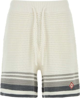 Casablanca White Crochet Bermuda Shorts