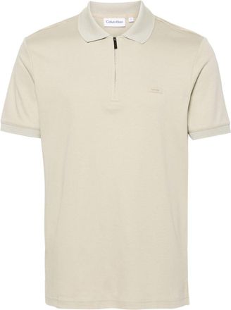 Calvin Klein logo-patch cotton polo shirt - men - Cotton - XXXL - Green