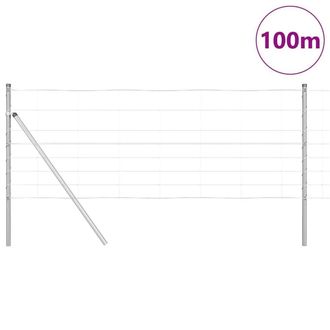 Berkfield Home Modern Field Fence 0.8x100 m Galvanised Steel in Silver