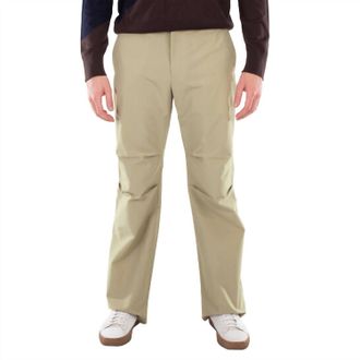 Ferragamo Logo-Patch Cotton Cropped Trousers In Beige/khaki