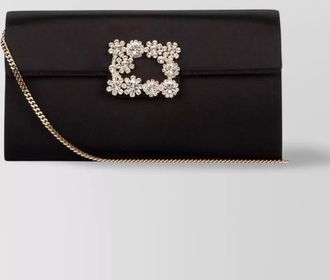 Roger Vivier silk satin crystal embellished clutch bag