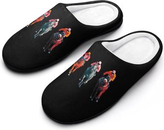 Generic Horses Racing Mens Slippers Comfortable And Non-slip Cotton Slipper Shoe for House
