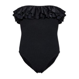 Hunza G Dames, Badkleding, Zwart, Maat: ONE Size Satijn