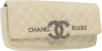 Chanel Pre-owned Clutches, female, Beige, Size: ONE SIZE Pre-owned Vintage Clutch Bag