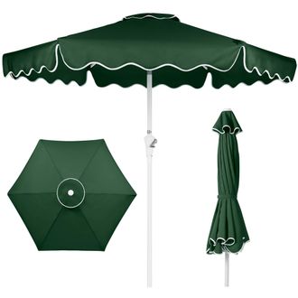 Best Choice Products 7.5ft Patio Market Umbrella with Wavy Trim, Fade-Resistant, Crank & Tilt, Wind Vent