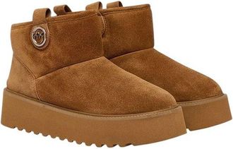 Pinko Suede Platform Ankle Boot - Brown