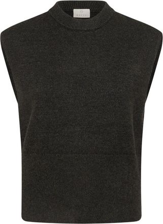 Kaffe Truien - Dames - Ronde hals truien - Grijs - XS - Leer - Truien & Vesten
