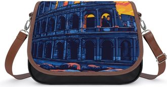 Generic Rome Italy Landmarks Womens Crossbody Bag Fashion Shoulder Handbags Message Tote Bag with Adjustable Strap