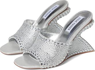 Steve Madden Krash-R High Womens Heels Silver : 5.5 M, Leather/Textile