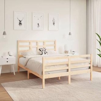 vidaXL Estructura De Cama Madera Maciza 120x190 Cm Vidaxl