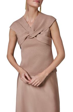 DKNY Crisscross Metallic Tank in Umbria Rose Gold at Nordstrom, Size X-Large