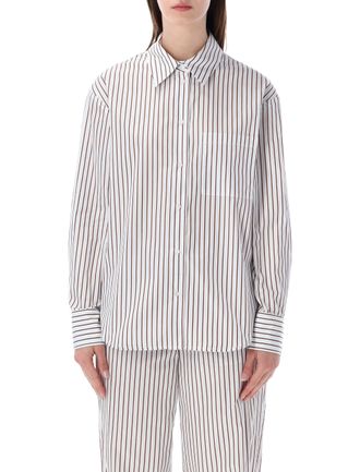 Loulou Studio Maud Oversized Striped Cotton Poplin Shirt