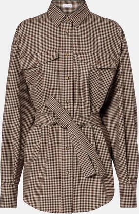 Brunello Cucinelli Camicia in lana vergine a quadri