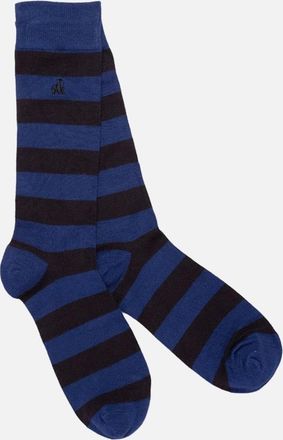 Swole Panda Mens SWOLE PANDA SOCKS CHARCOAL STRIPE - Navy - Size: 7/7.5/8/8.5/9/9.5/10/10.5/11