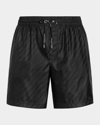Dolce & Gabbana Men & apos;s All-Over Logo Nylon Swim Trunks