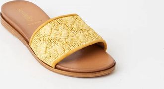 Seychelles Womens Dakota Flower Raffia Slides In Yellow