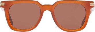 Ermenegildo Zegna Brown Square Mens Sunglasses EZ0248 45E 50