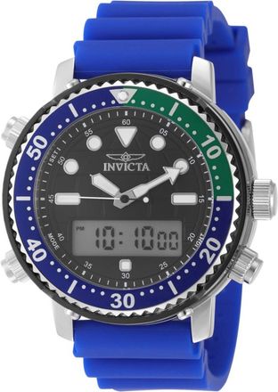 Invicta Pro Diver 49447 Heren Horloge - Quartz Uurwerk - Roestvrij Staal met zwarte Wijzerplaat - 46mm