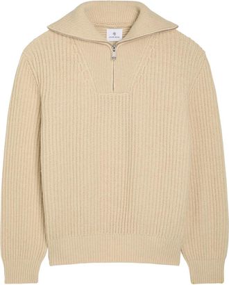 Anine Bing Sammy Ribbed Knit Jumper - Beige - S (UK8-10 / S)