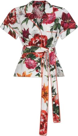 Dolce & Gabbana Overhemd met bloemenmotief - Dames - Kimonos - Veelkleurig - S - Katoen - Overhemden