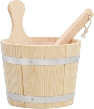 vidaXL Vidaxl - Set De Cubeta Y Cuchar&oacute;n Para Sauna Madera Maciza De Pino