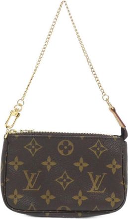 Louis Vuitton Marron Coated Canvas Pochette Pouch (Pre-Owned)