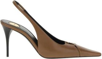 Saint Laurent Pumps, female, Brown, Size: 9 1/2 US Metallic Embellished Leather Pumps