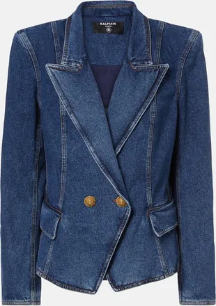Balmain Double-breasted denim blazer