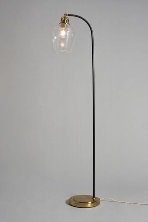 BHS Saskia Bubble Glass Arc Floor Lamp in Metallic Gold