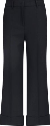 Incotex Black Stretch Wool Flared Tailored Pants