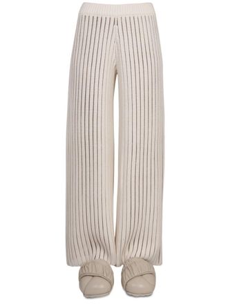 Fabiana Filippi Wide Leg Cotton Nylon Trousers - Ivory