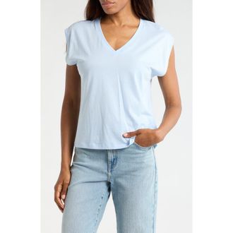 Nordstrom V-Neck Pima Cotton T-Shirt in Blue Floaty at Nordstrom Rack, Size X-Large
