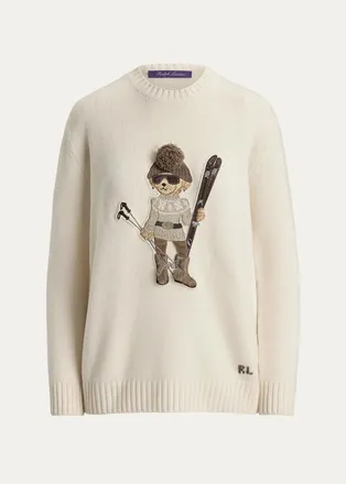 Ralph Lauren Collection Holiday Polo Bear Cashmere Sweater