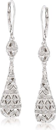 Ross-Simons Diamond Teardrop Earrings in Sterling Silver