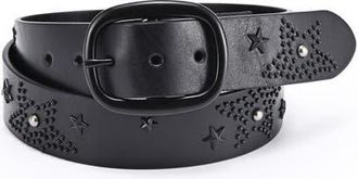 OLD TREND Glory Genuine Leather Star Studded Heritage Belt in Black at Nordstrom, Size Medium